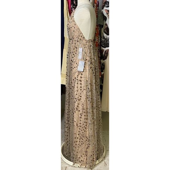 Lulu's Luminous Night Taupe Glitter Sequin Dress - Picture 3 of 4